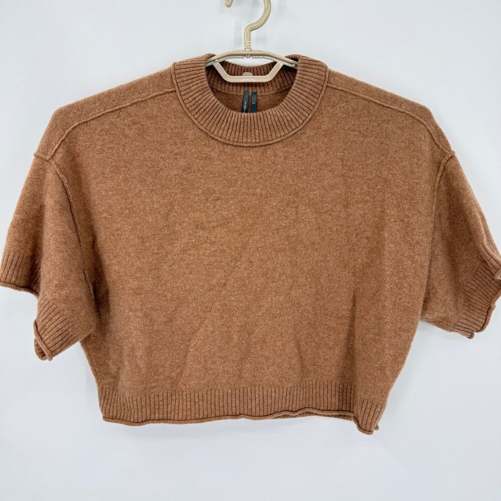 Anthropologie The Goldie Crew-Neck Cashmere Sweater Oversize Camel Size S